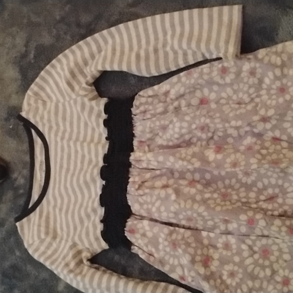 Girls dress cotton top with pattern bottom